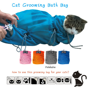 Hot Saling Professional Pet Katze Reinigung Pflegetasche Katze Restraint Bad Tasche 2 Größen